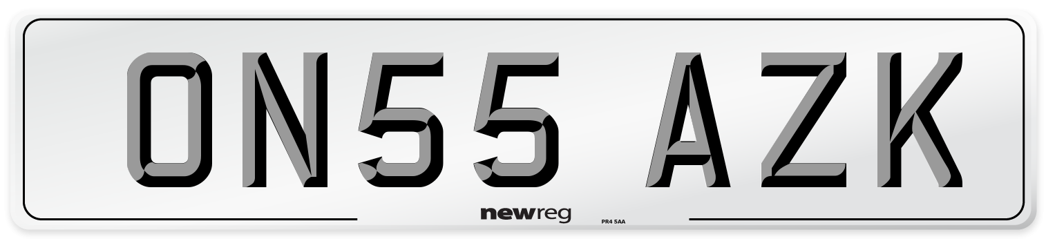 ON55 AZK Number Plate from New Reg